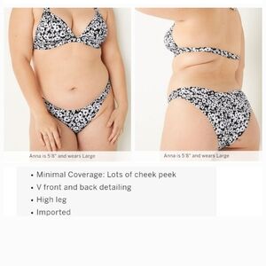 PINK Victoria's Secret Black and White Floral Bikini Bottom